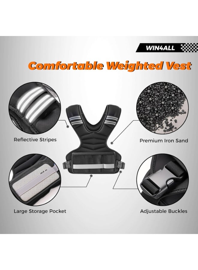 Arabest Weighted Vest Woman Adjustable Weights For Walking, 4-10lbs, Weighted Vest Woman with 6 Ironsand Weights, Weight Vest For Women/Men, Weight Vest For Walking, Strength Training, Running - Image 5